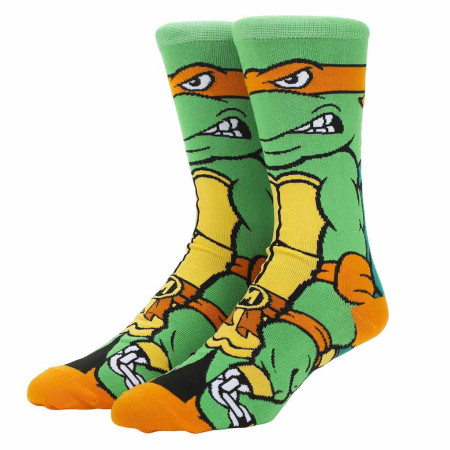 Teenage Mutant Ninja Turtles Michelangelo 360 Character Crew Socks