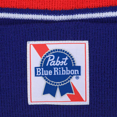Pabst Blue Ribbon Striped Cuff Beanie