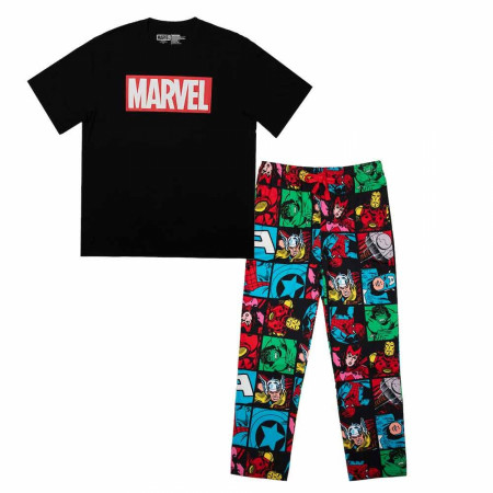 Marvel Brick Logo and Classic Avengers Art Loungewear Set