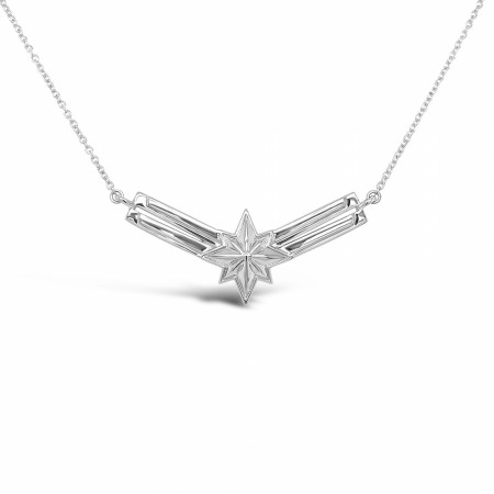 Captain Marvel Symbol Sterling Silver Necklace