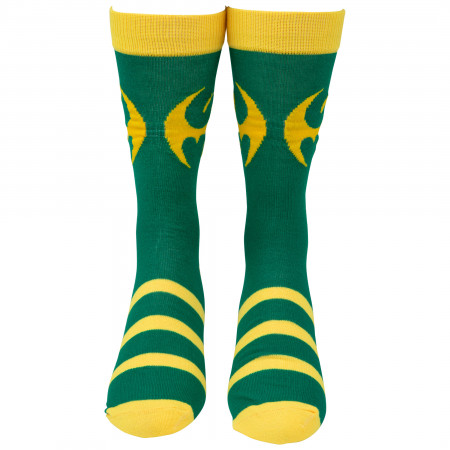 Marvel Iron Fist Dragon Symbol Crew Socks