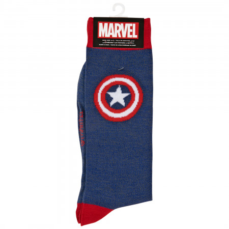 Captain America Classic Shield Symbol Crew Socks
