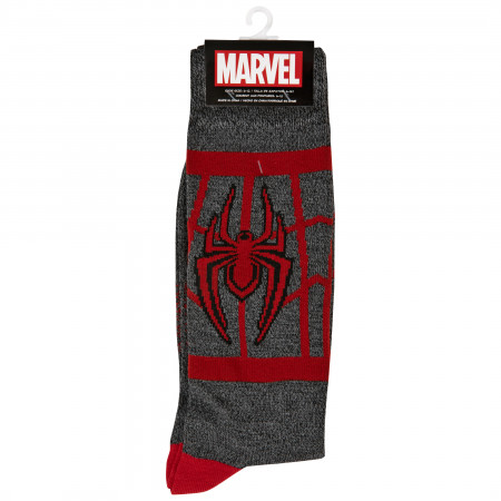 Ultimate Spider-Man Miles Morales Costume Symbol Crew Socks