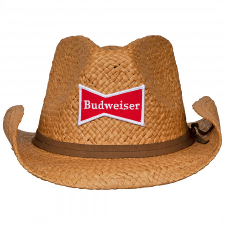 Budweiser Straw Cowboy Hat With Brown Band