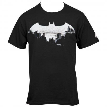 Batman Gotham Cityscape in Symbol T-Shirt