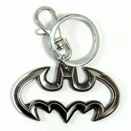 Batman Logo Cutout Pewter Keychain