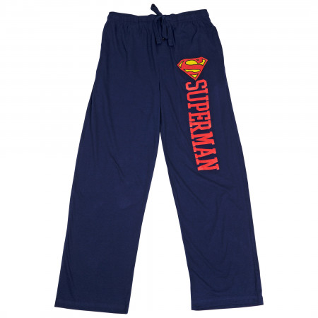 Superman Symbol and Text Pajama Sleep Pants