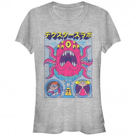 Dexter's Lab Tentacles Poster Chogrin Gray T-Shirt