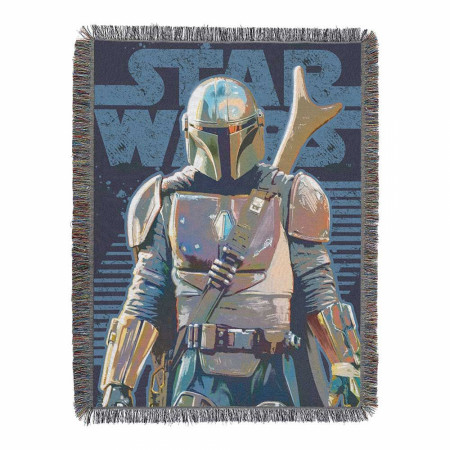 Star Wars: The Mandalorian Alone Woven Tapestry Throw Blanket