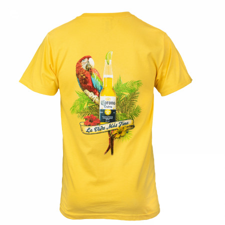 Corona Extra Parrot La Vida Mas Fina Banana Front and Back T-Shirt