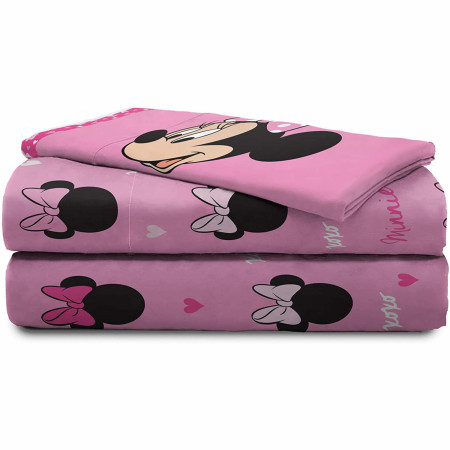 Disney Minnie Mouse Hearts and Bows 3-Piece Twin Sheet Set Bedding