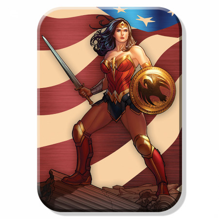 Wonder Woman Patriotic Tin Magnet