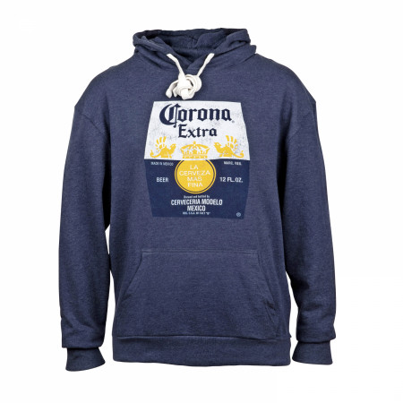 Corona Extra Washed Label Heather Blue Hooded Sweatshirt