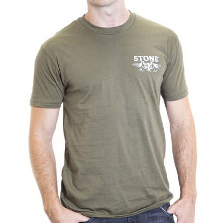 Stone Brewing Gargoyle Men's Army Green Tee Shirt