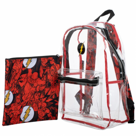 DC Comics Flash Clear with Removable Pouch Backpack