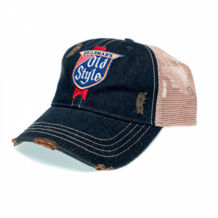 Old Style Distressed Patch Logo Adjustable Trucker Hat