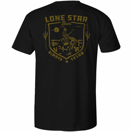 Lone Star Beer Always Texan Front and Back Print T-Shirt