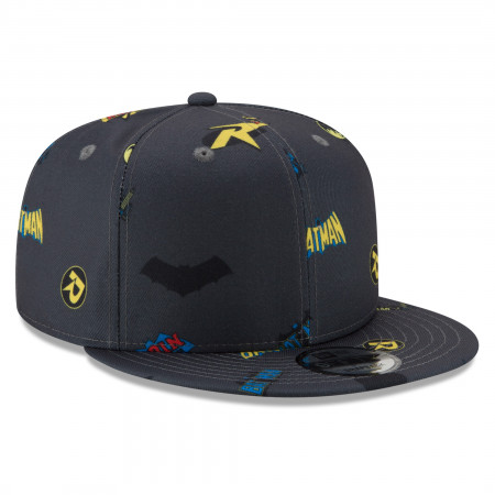 Batman and Robin Power Couple Scatter New Era 9Fifty Adjustable Hat