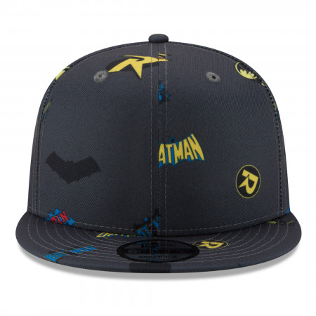 Batman and Robin Power Couple Scatter New Era 9Fifty Adjustable Hat