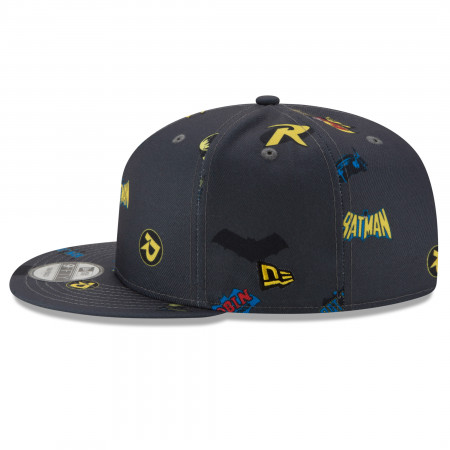 Batman and Robin Power Couple Scatter New Era 9Fifty Adjustable Hat