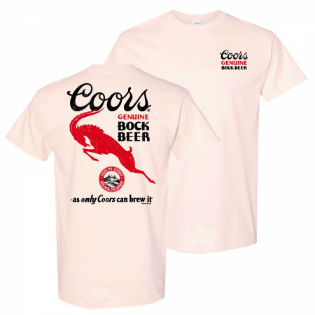 Coors Genuine Bock Beer Front and Back Print T-Shirt