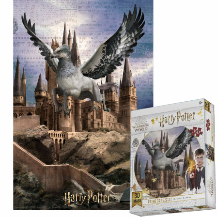 Harry Potter Flying over Hogwarts 3D Lenticular 300pc Jigsaw Puzzle