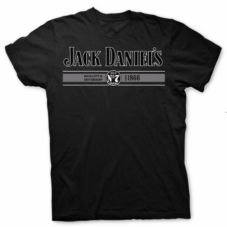 Jack Daniel's Logo Quality and Craftsmanship Since 1866 Black T-Shirt