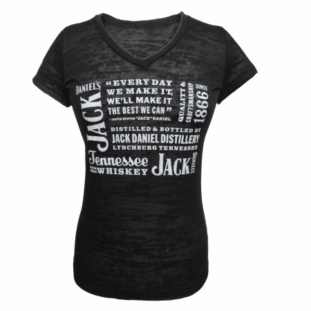 Jack Daniel's Burnout Women's V-Neck T-Shirt