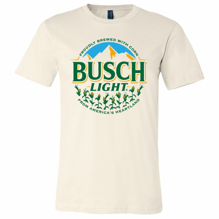 Busch Light Beer Proudly Brewed with Corn Circle Logo Natural T-Shirt