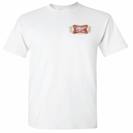 Miller High Life Champagne of Beers Crest Front and Back Print T-Shirt
