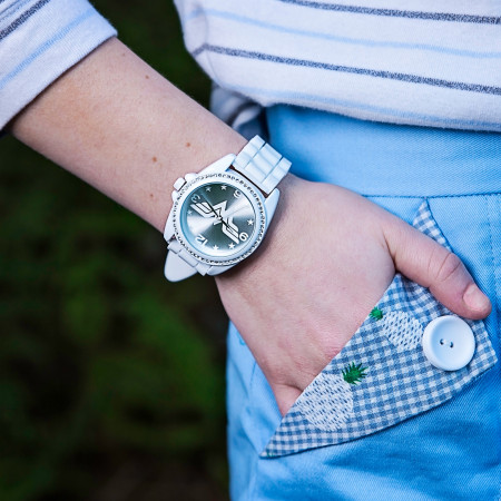 Wonder Woman Symbol Silver Watch with Rubber Band