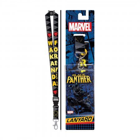 Marvel Comics Black Panther Wakanda Forever Covered Lanyard