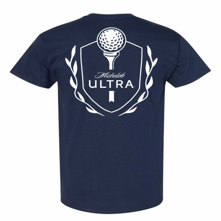 Michelob Ultra Golf Tee Crest Navy Colorway Front Back Print T-Shirt