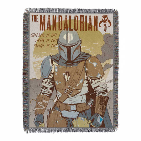 Star Wars: The Mandalorian Standoff Woven Tapestry Throw Blanket
