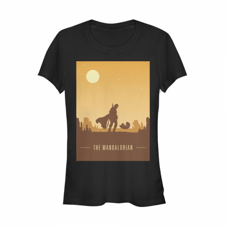 The Mandalorian Sunset The Child Juniors Black T-Shirt