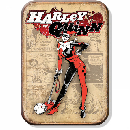 Harley Quinn Comic Print Tin Magnet