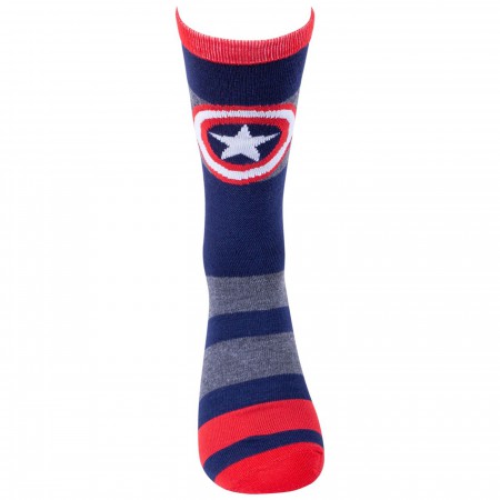 Captain America Symbol and Avengers Symbols Crew Socks Two Pack