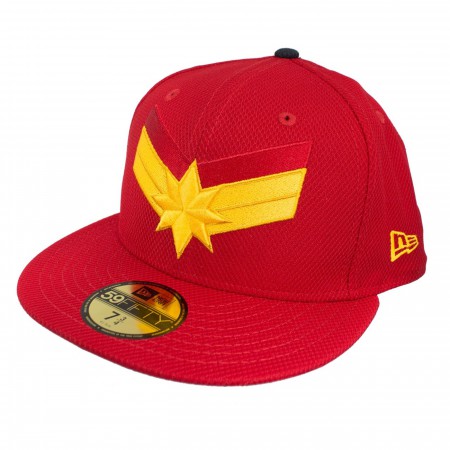 Captain Marvel Scarlet Red New Era 59Fifty Fitted Hat