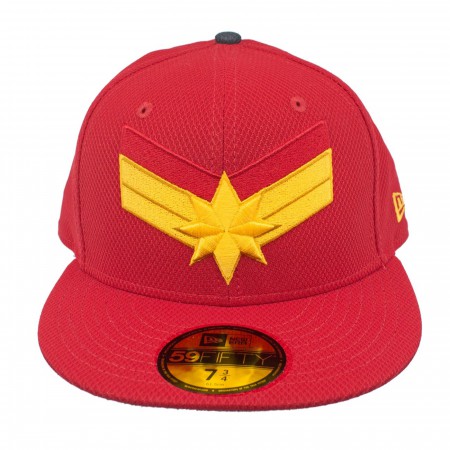 Captain Marvel Scarlet Red New Era 59Fifty Fitted Hat