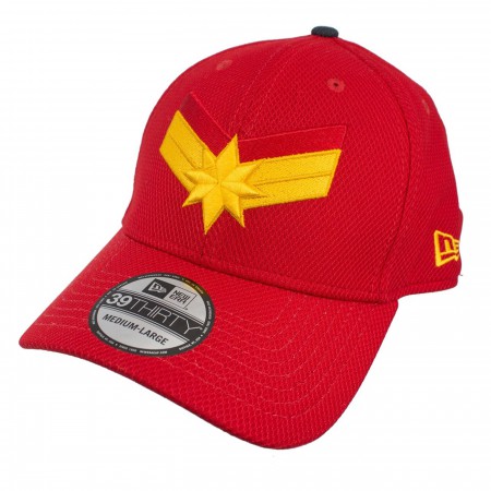 Captain Marvel Scarlet Red New Era 39Thirty Flex Fit Hat