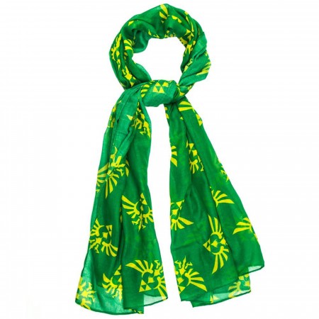 Nintendo Zelda Green Toss Print Oblong Viscose Scarf