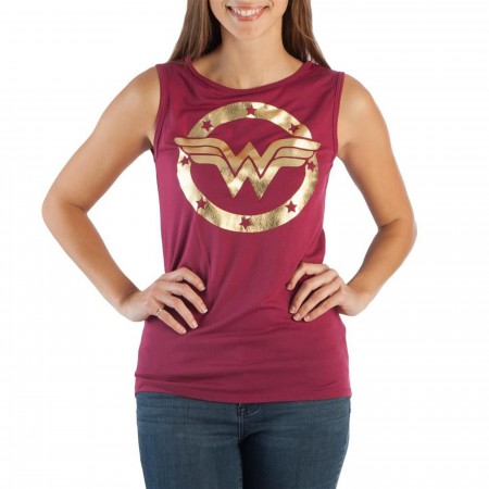 Wonder Woman Gold Foil Symbol Women's T-Shirt