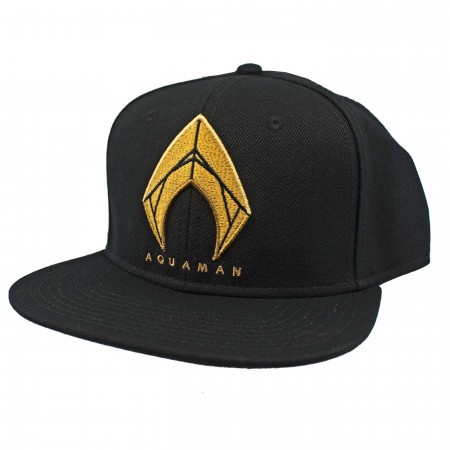 Aquaman Icon Embroidered Snapback Flatbill Hat