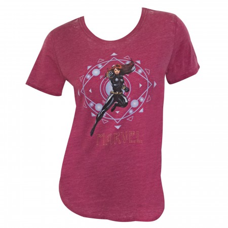 Black Widow Attack Women's Maroon T-Shirt
