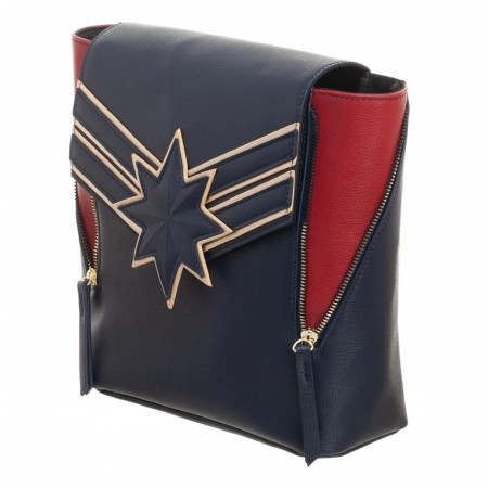 Captain Marvel Mini Backpack with Front Zip Detail