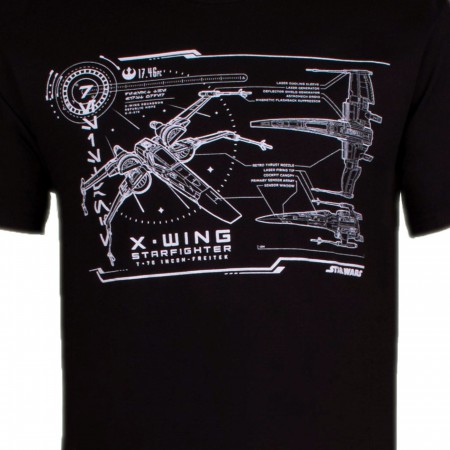 Star Wars X-wing Star Fighter Schematics Men's T-Shirt