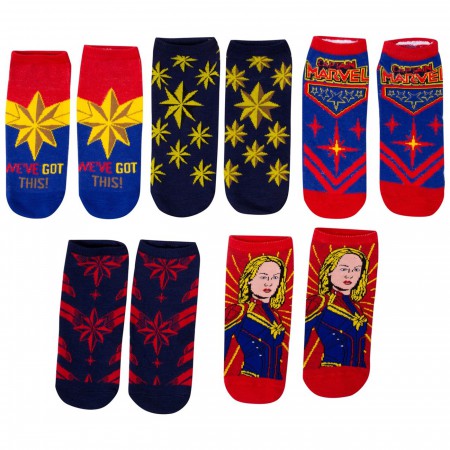 Captain Marvel Movie Five Pack Women's Socks
