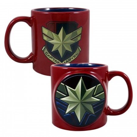 Marvel Captain Marvel Badge 20 oz. Bas Relief Ceramic Mug