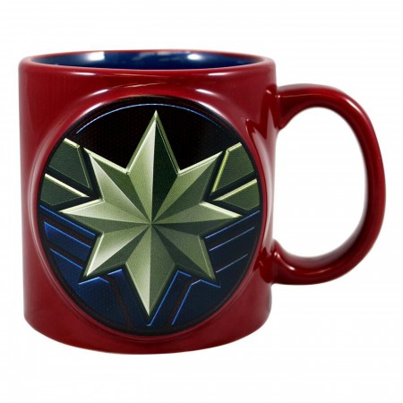 Marvel Captain Marvel Badge 20 oz. Bas Relief Ceramic Mug