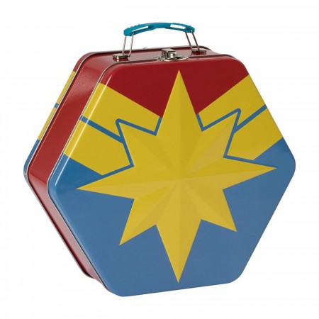 Captain Marvel Badge Shaped Tin Tote